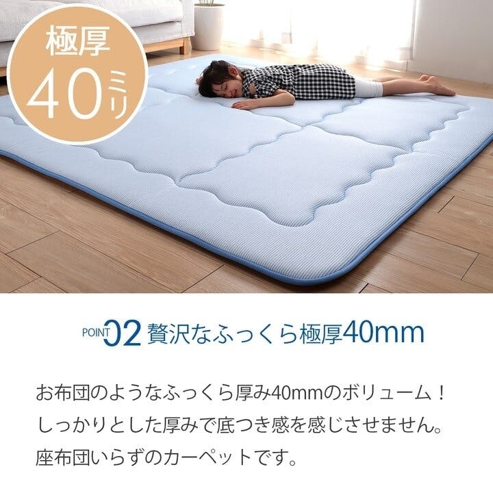 冷感ランド 冷感 接触冷感 ひんやり カーペット ラグ 厚手 ボリューム