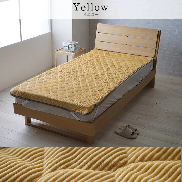 クルム 寝具 敷パッド フランネル 肌触りなめらか ボリューム あったか 洗える 清潔 シングルサイズ 100×205cm グレー【別送品】