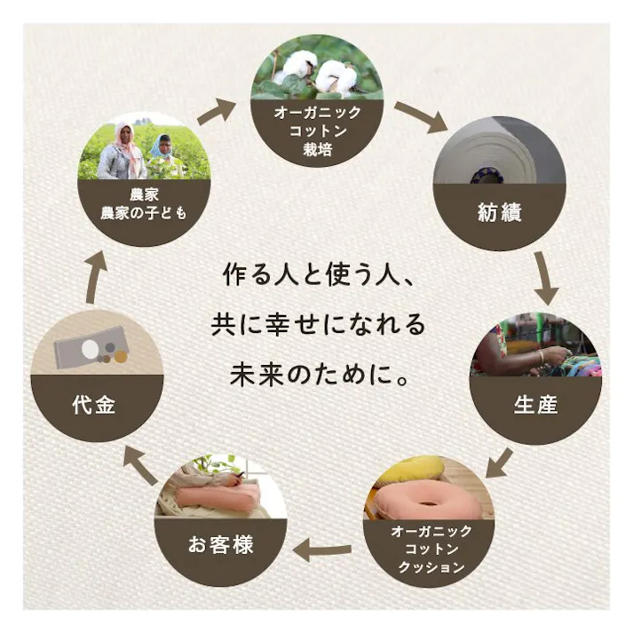 フロー クッション 寄りかかり 日本製 オーガニックコットン 綿100% ボーダー 洗える 背もたれ ネイビー 約55×35×25cm リビングインテリア 快適アイテム おしゃれ雑貨【別送品】