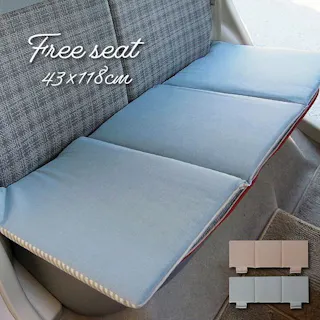 クララ 車用クッション カークッション クッション フリーシート オーガニックコットン 日本製 無地 シンプル 綿100% インド綿 ブルー 約43×118cm【別送品】