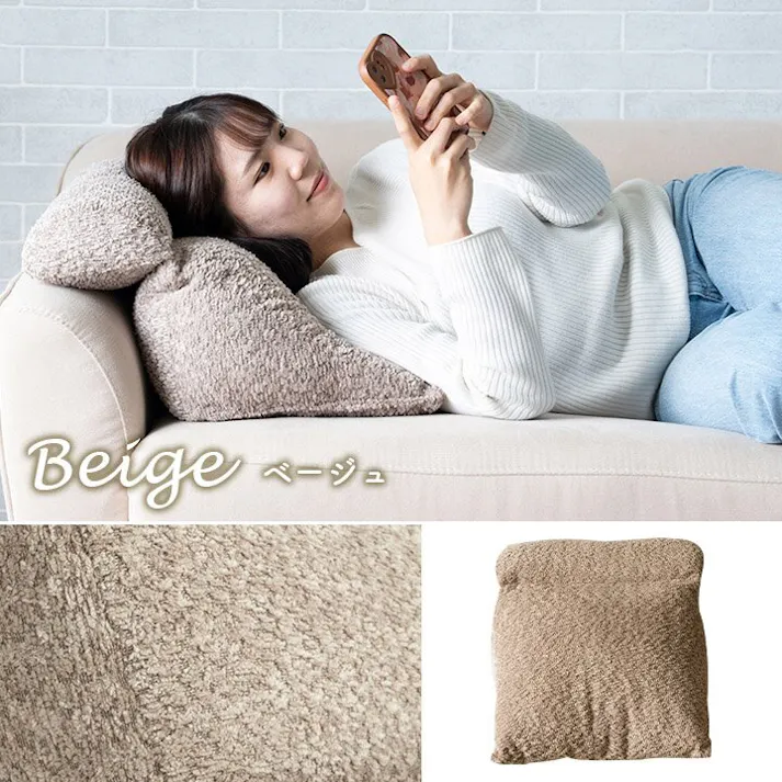 ラクーサ クッション ソファ ソファー くつろぐ おやすみ ひじ掛け 国産 日本製 シンプル ベージュ 約40×30×20cm リビングインテリア 快適アイテム おしゃれ雑貨 フロアクッション 腰痛体圧分散 テレワークデスクワーク【別送品】