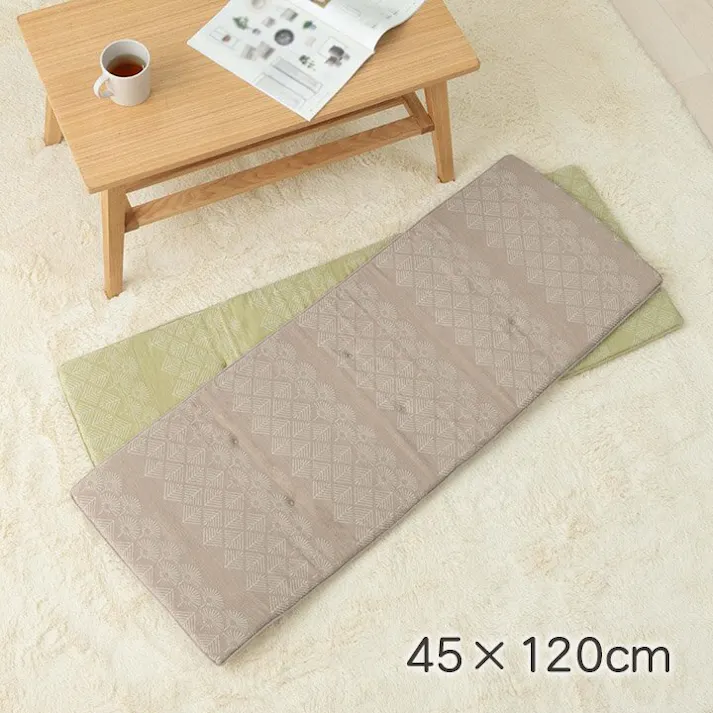 マスクロス クッション シート 長方形 ベンチシート トレンド スタイリッシュ ジャパンディ グリーン 約45×120cm リビングインテリア 快適アイテム おしゃれ雑貨【別送品】