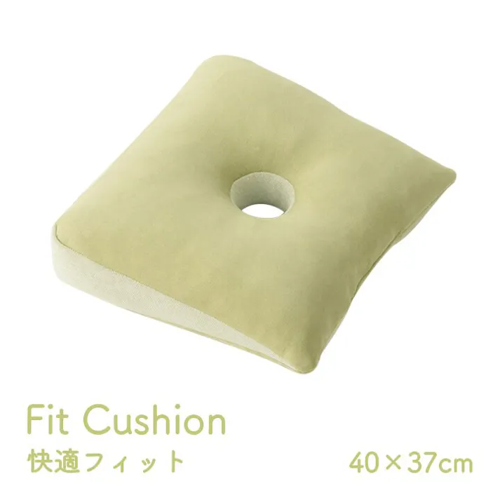 IKEHIKO ポム クッション 円座 穴あき パステル グリーン 約40×39cm リビングインテリア 快適アイテム おしゃれ雑貨 4550317321382【ネット注文限定・別送品】
