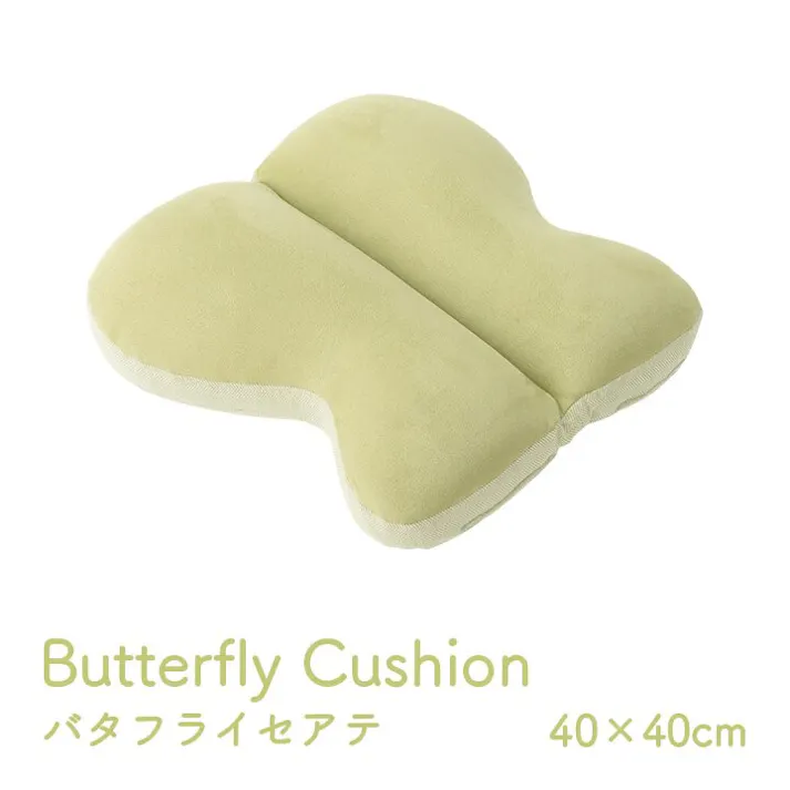 IKEHIKO ポム クッション 腰当 ちょう バタフライ パステル グリーン 約40×40cm リビングインテリア 快適アイテム おしゃれ雑貨 4550317321450【ネット注文限定・別送品】