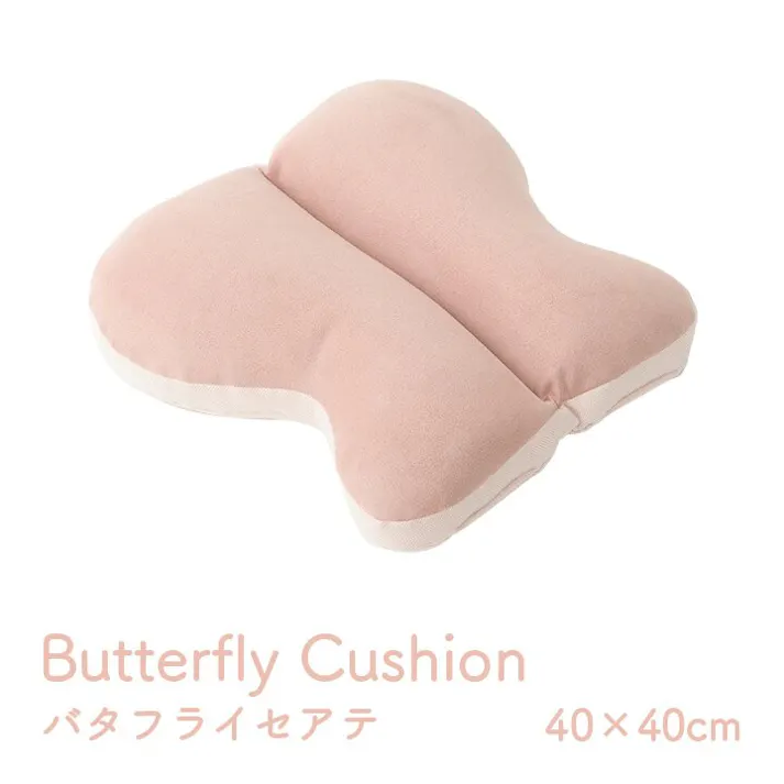 IKEHIKO ポム クッション 腰当 ちょう バタフライ パステル ピンク 約40×40cm リビングインテリア 快適アイテム おしゃれ雑貨 4550317321696【ネット注文限定・別送品】