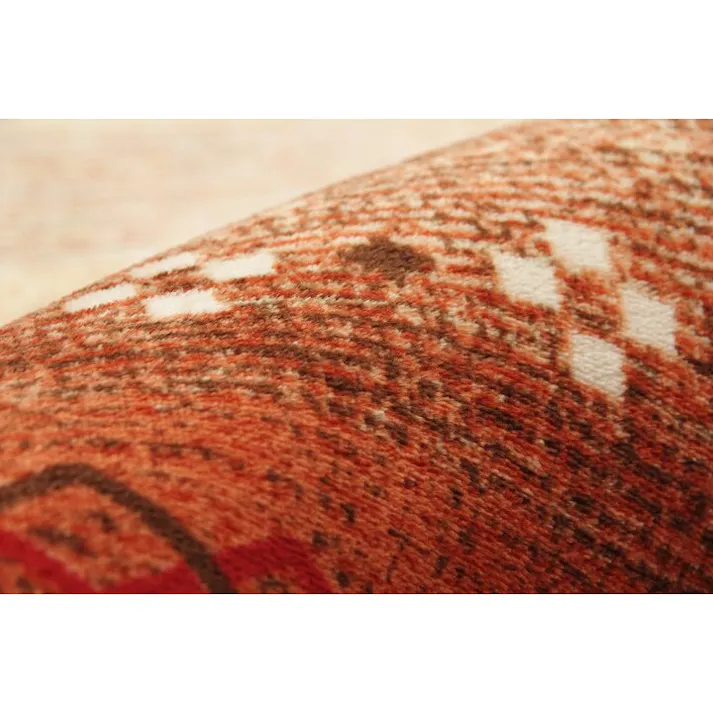 ラディ ラグ 正方形 洗える ギャベ 防音 グリーン 約90×185cm ホットカーペット対応 防音対策【別送品】