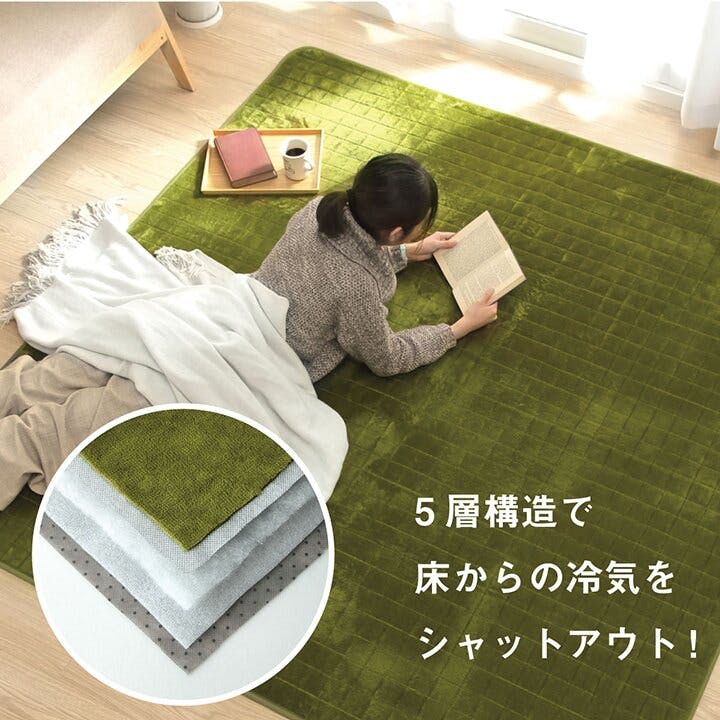 レイヤー ラグ 滑りにくい 暖かい 保温 蓄熱 断熱 アルミ 無地