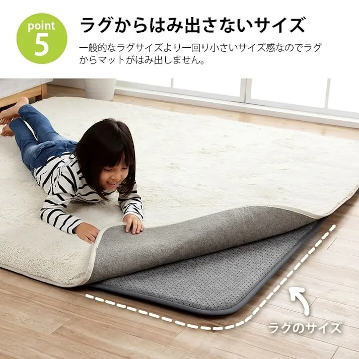 ナイス30mm ラグ 下敷き 滑り止め 滑りにくい 防音 へたりにくい ボリューム ウレタン30mm クッション性 約180×180cm 床暖房 ホットカーペット対応 防音対策【別送品】