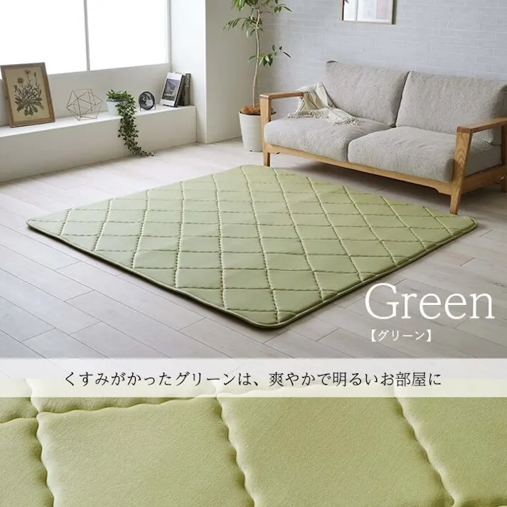 グランドライト ラグ 滑りにくい 防音 ボリューム 厚い 洗える 手洗い 乾きやすい もっちり 無地 ベージュ 約185×240cm 約3畳 床暖房 ホットカーペット対応 こたつ敷布団【別送品】