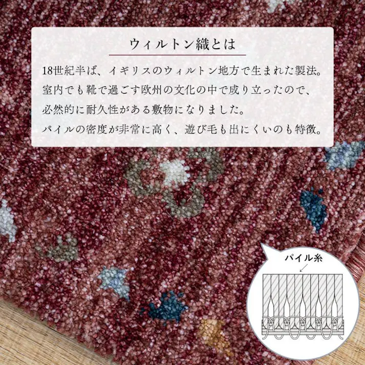 マイア 玄関 マット トルコ製 ウィルトン 織り 民族柄 エスニック シンプル 抗菌防臭 消臭 丈夫 へたりにくい 1年中 ソファー前用 ベッドサイド用 約60×90cm ナチュラル【別送品】