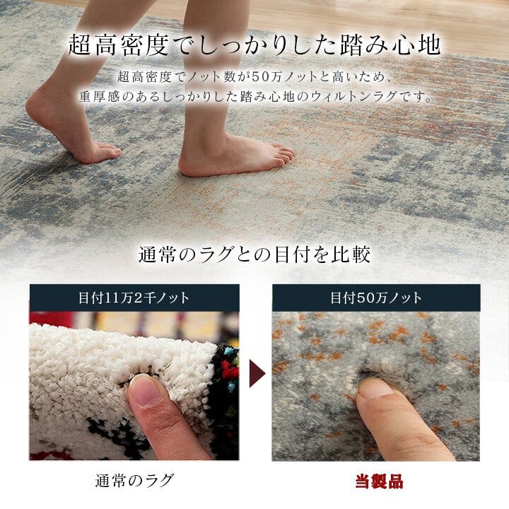 ロマネ カーペット デザインラグ ウィルトンカーペット 長方形 モダン