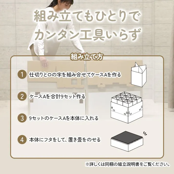 小上がり段ボール 畳 ユニット 置き畳 小上がり 和室 和モダン 段ボール 畳ベッド 畳ベンチ 2組セット エコ 軽量 簡単 70×70×29.5cm ワイン 防音対策【別送品】