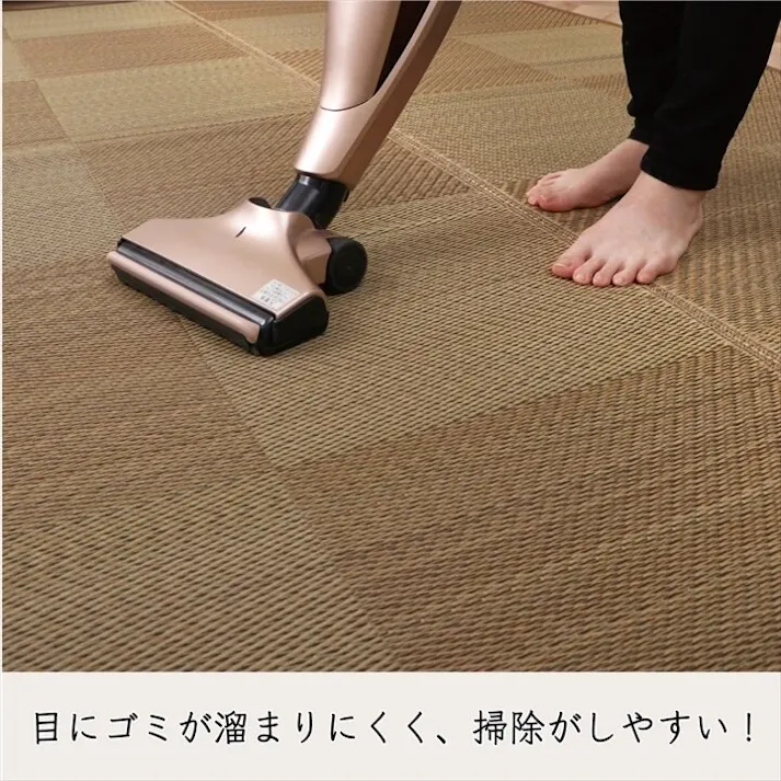 ノア ラグ 長方形 国産 日本製 ナチュラルスタイル い草 消臭 抗菌防臭 滑り止め 防炎 市松 ブラウン 約140×200cm 防音対策 市松柄 モダン 和風ナチュラル【別送品】