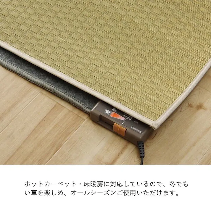 プレーン ラグ 長方形 い草 日本製 国産 自然素材 ナチュラル 市松柄 オールシーズン 消臭 シンプル 約140×200cm ホットカーペット対応 床暖房対応 防音対策【別送品】