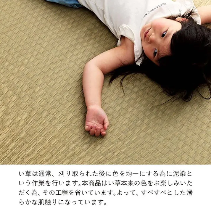 プレーン ラグ 長方形 い草 日本製 国産 自然素材 ナチュラル 市松柄 オールシーズン 消臭 シンプル 約3畳 約191×250cm ホットカーペット対応 床暖房対応 防音対策【別送品】