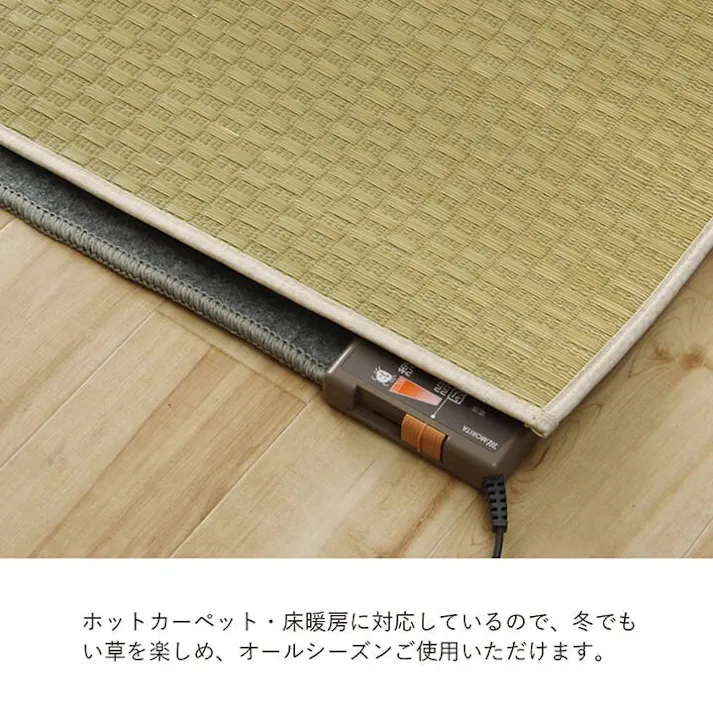 プレーン ラグ 長方形 い草 日本製 国産 自然素材 滑り止め加工 ナチュラル 市松柄 オールシーズン 消臭 シンプル 約140×200cm ホットカーペット対応 床暖房対応 防音対策【別送品】