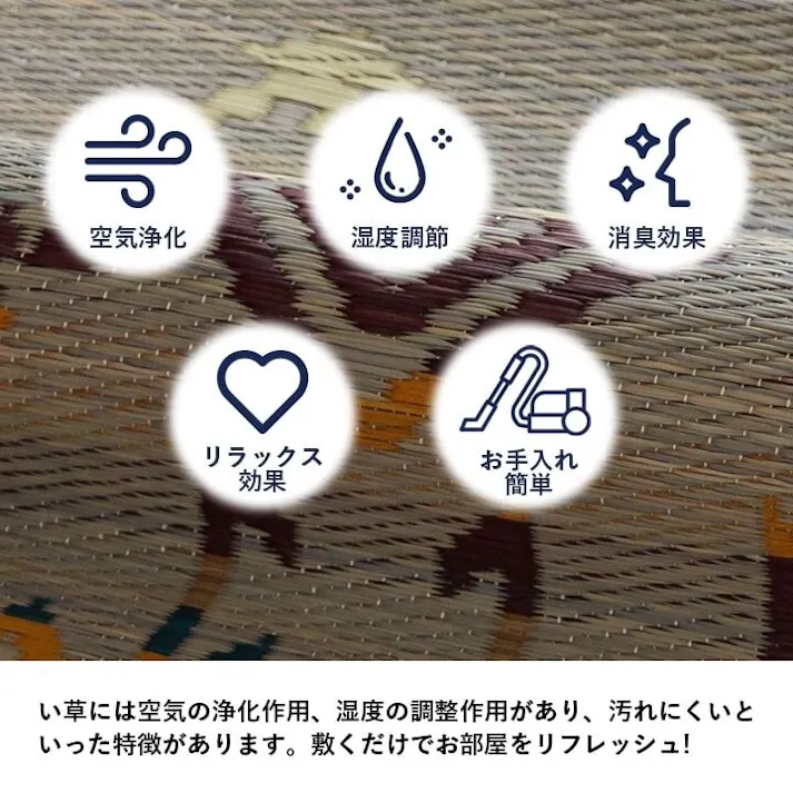 ライク い草ラグ ヴィンテージ エスニック キリム柄 カッコイイ トレンド スタイリッシュ おすすめ 湿度調節 消臭効果 お手入れ簡単 グレー 約180×240cm 防音対策【別送品】