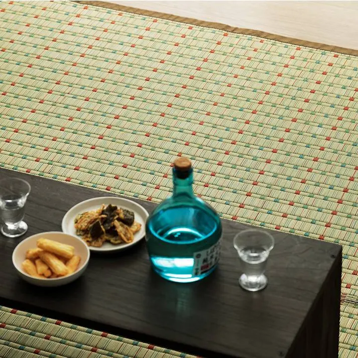 小夏 日本 い草 イグサ 自然素材 夏 年間 おすすめ カーペット ラグ 涼しいい 江戸間3畳 261×261cm ブルー 防音対策【別送品】