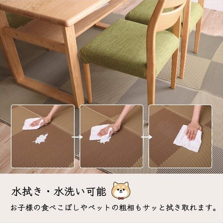 IKEHIKO ラフテル 洗える ござ 日本製 国産 カーペット 丈夫 除