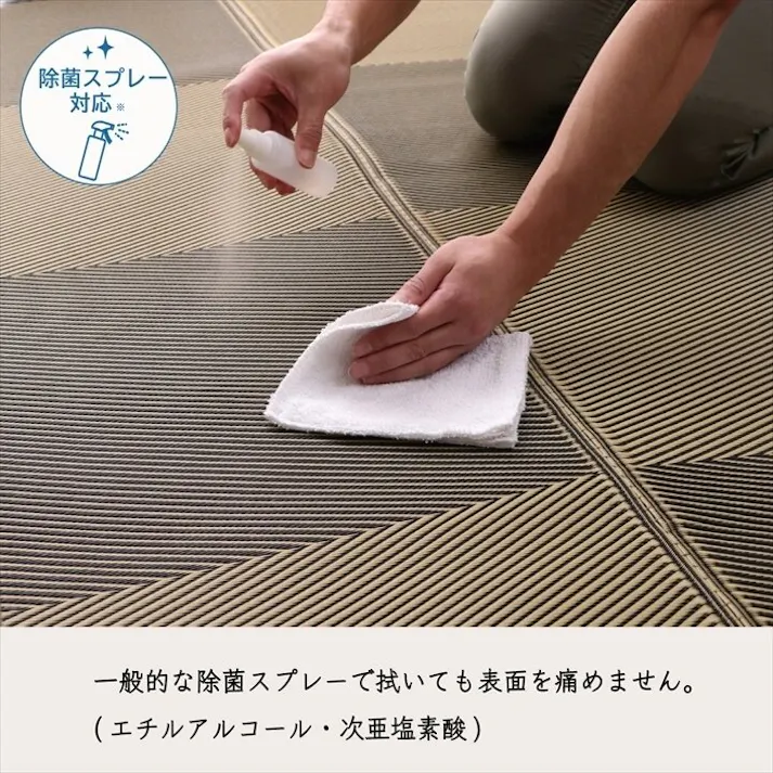 ラフテル 洗える ござ 日本製 国産 カーペット 丈夫 除菌スプレー対応 敷詰 ラグ ナチュラルスタイル アウトドア レジャー ペット ブラック 江戸間3畳(約174×261cm) 防音対策【別送品】