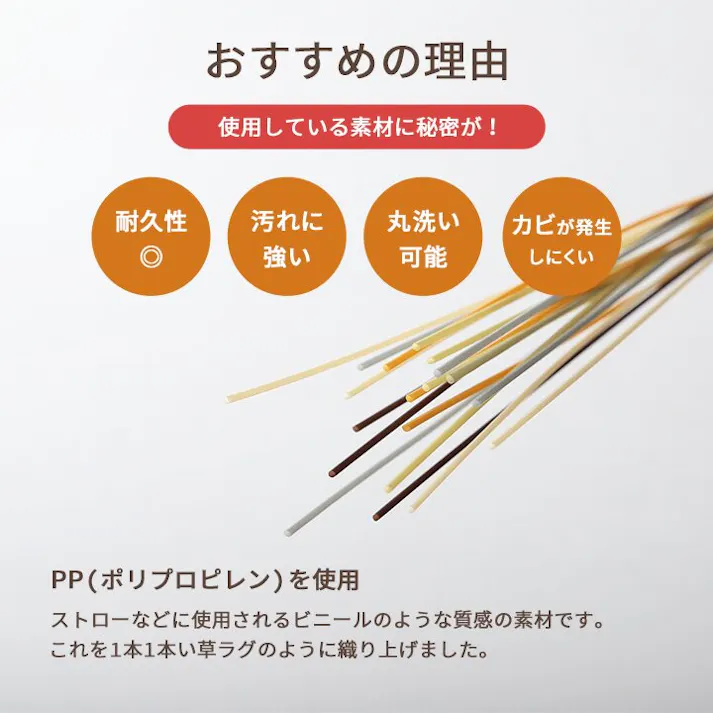 ミーサ 洗える ござ 日本製 国産 カーペット リバーシブル 丈夫 除菌スプレー対応 敷詰 ラグ 敷物 ペット グレー 江戸間3畳(約174×261cm) 防音対策【別送品】