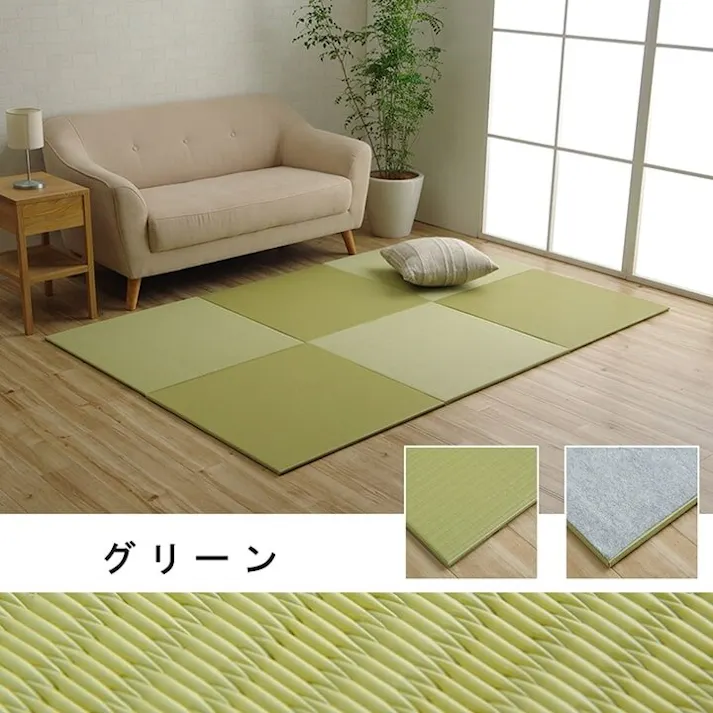トリム 日本製 水拭きできる ポリプロピレン 置き畳 ユニット畳 シンプル ブラック 約70×70cm 6P (同色6枚組) 防音対策【別送品】