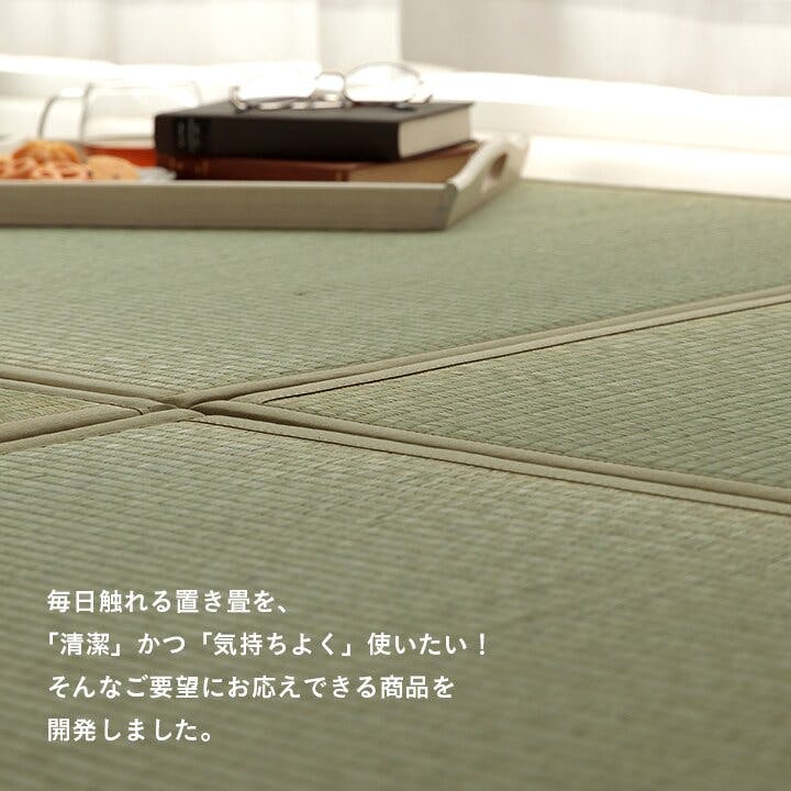 滅ダニ 置き畳 い草 日本製 消臭 抗菌防臭 ダニ増殖抑制 無地 約82×82