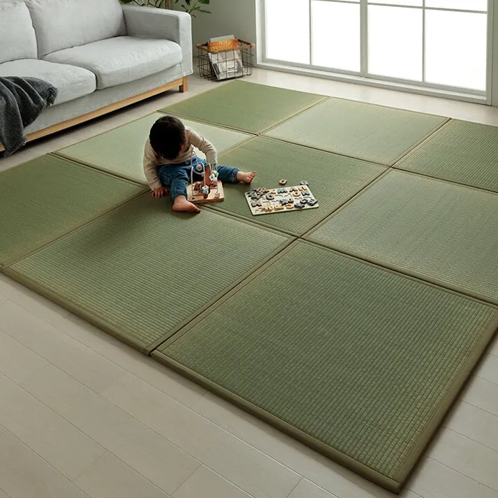 滅ダニ 置き畳 い草 日本製 消臭 抗菌防臭 ダニ増殖抑制 無地 約82×82×1.8cm 9P 9枚組 防音対策【別送品】