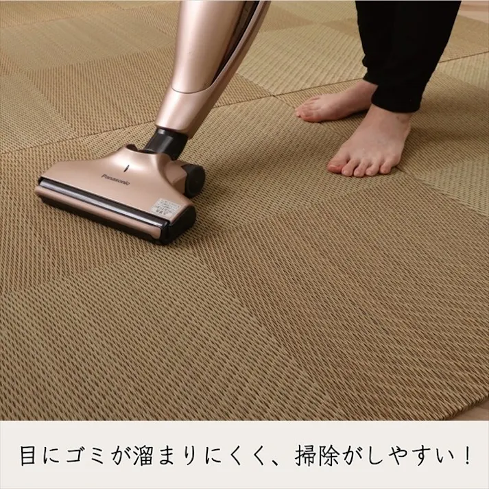 シンプルノア 置き畳 ユニット畳 システム畳 国産 日本製 ナチュラルスタイル い草 消臭 抗菌防臭 市松 ブラック 約82×82×2.3cm 9P 同色9枚組 防音対策【別送品】