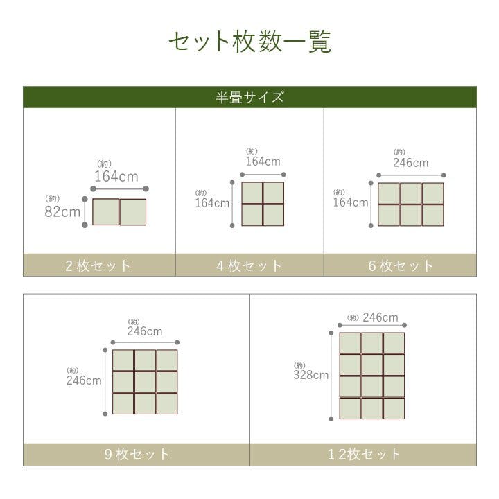 あぐら 置き畳 1畳 国産 い草 簡単 和室 ナチュラル 約82×164cm 2枚組