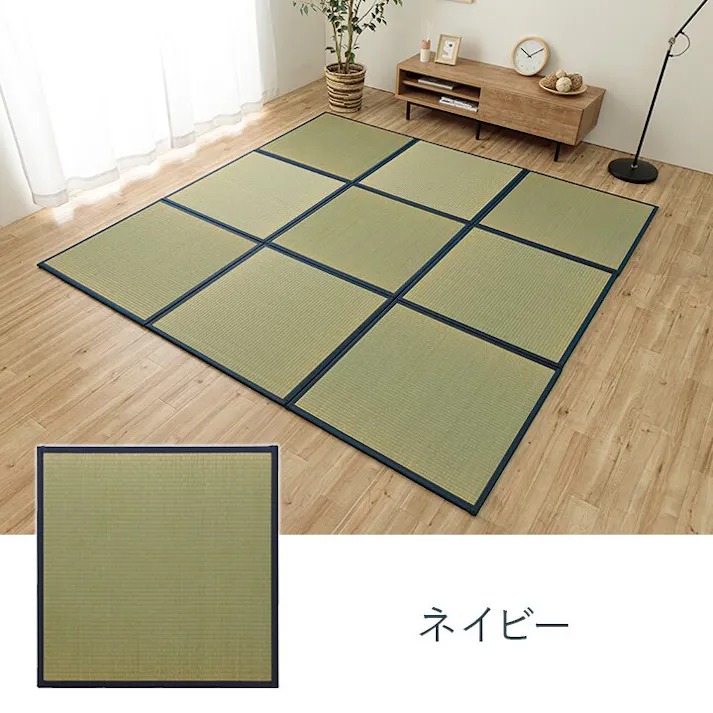 あぐら 置き畳 半畳 国産 い草 簡単 和室 ブラウン 約82×82cm 2枚組 防音対策 ジョイント 和モダン カーペット下畳【別送品】