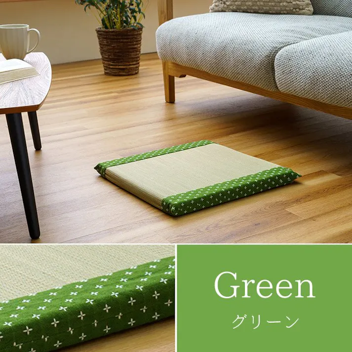 詩織 クッション い草 トレンド スタイリッシュ 和室 洋室 ウレタン 調湿効果 抗菌防臭 ブラウン 四角 40×40cm リビングインテリア 快適アイテム おしゃれ雑貨 和モダンインテリア【別送品】