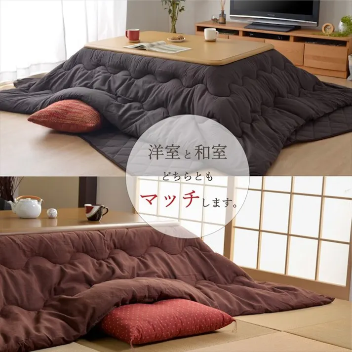 デニム こたつ布団 正方形 掛け単品 『先染めIT』 ブラック 約205×205cm(厚掛けタイプ) 節電アイテム 省エネ対策 暖房節約 4582565884395【別送品】