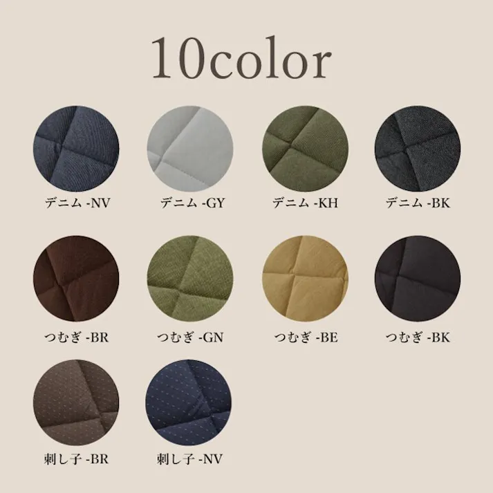 刺し子 こたつ敷き布団 キルトラグ ラグ カーペット 2畳 先染め 調 ネイビー 約190×190cm(ホットカーペット対応) 防音対策 4582565884883【別送品】