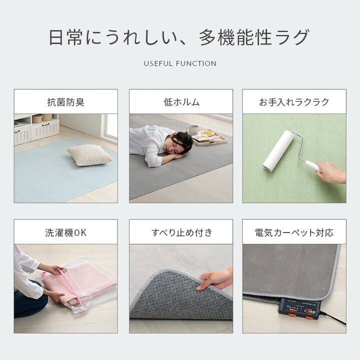 IKEHIKO ピオニー2 ラグ カーペット 2畳 洗える 抗菌防臭 低 IKEHIKO ピオニー2 ラグ カーペット 2畳 洗える 抗菌防臭 低