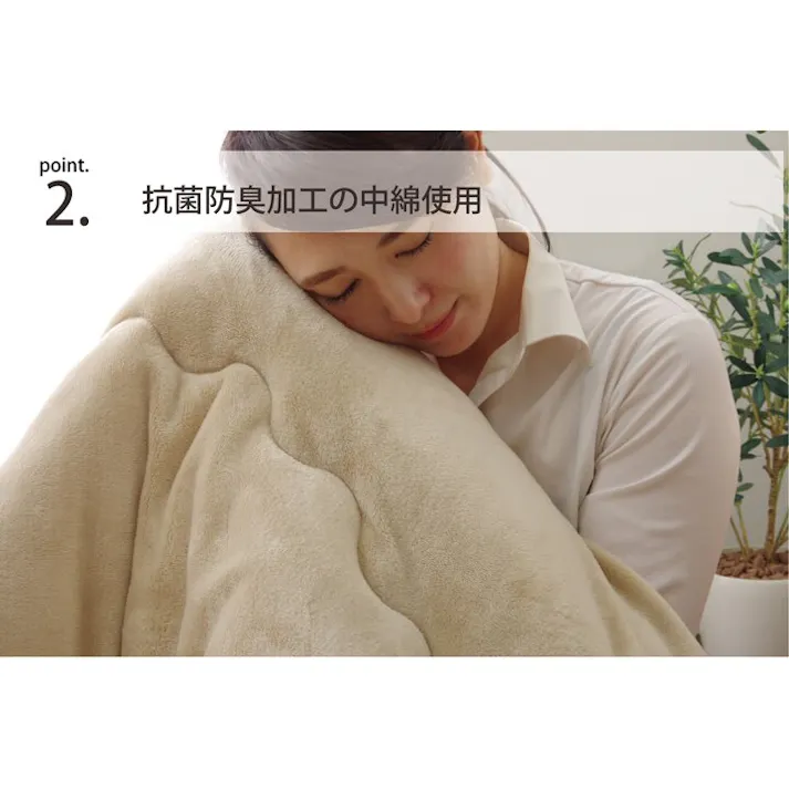 フラン こたつ布団 長方形 無地 ネル リバーシブル 掛け単品 『17IT 抗菌防臭』 ネイビー 約205×205cm(厚掛タイプ) 節電アイテム 省エネ対策 暖房節約 4589752793393【別送品】