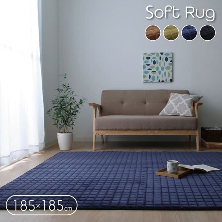 イケヒコ 極厚 キルトラグ ホットカーペット対応 正方形 185