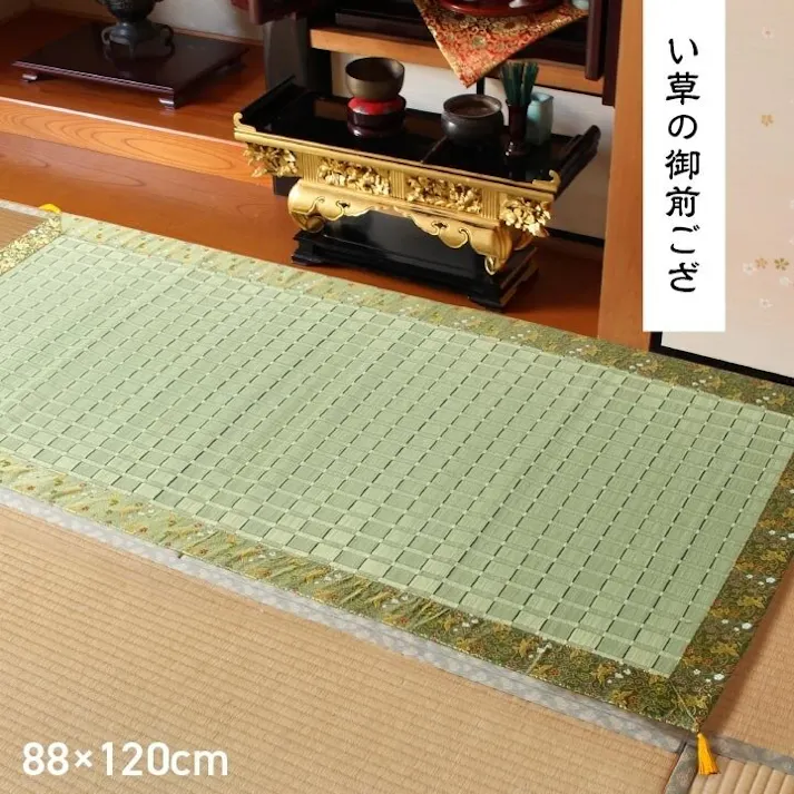 松川 日本製 い草 御前ござ 盆 法事 仏前 掛川織 シンプル 約88×120cm リビングインテリア 快適アイテム おしゃれ雑貨 調湿 夏用 ペット用【別送品】