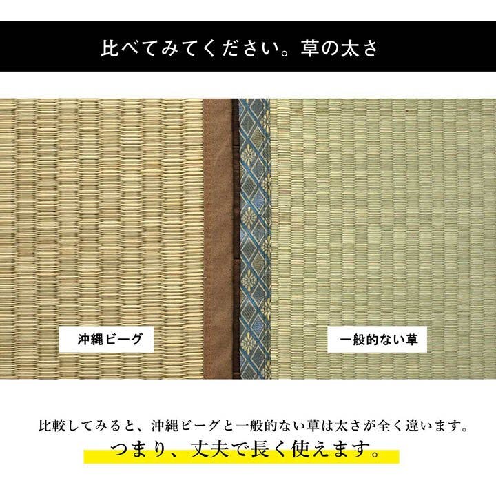 沖縄ビーグ 日本製 国産 純国産 ラグ い草 約191×250cm (裏：不織布