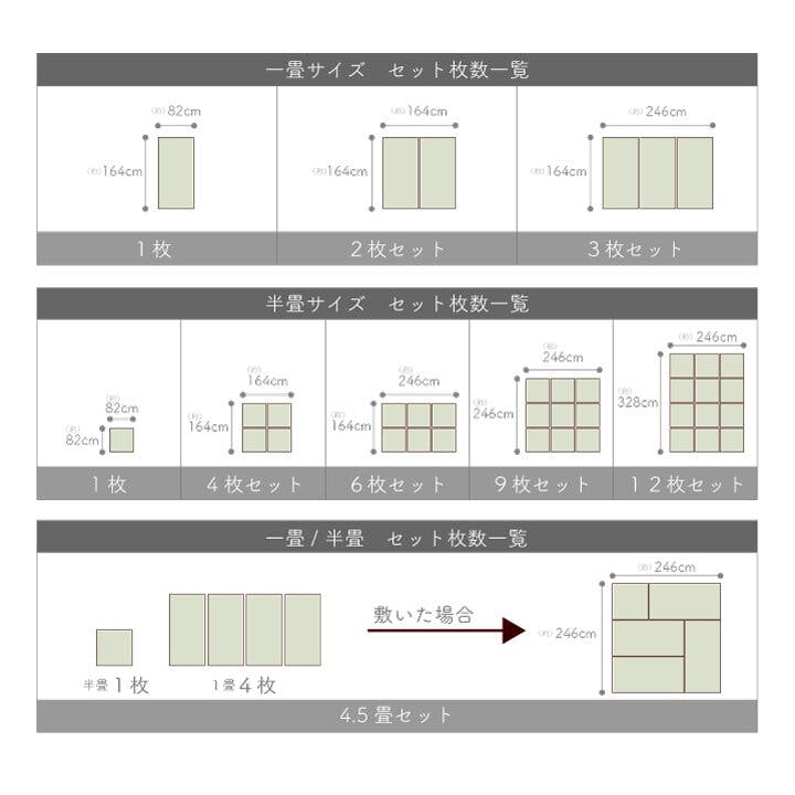 天竜 純国産 い草 日本製 置き畳 ユニット畳 簡単 和室 ブラウン 約82