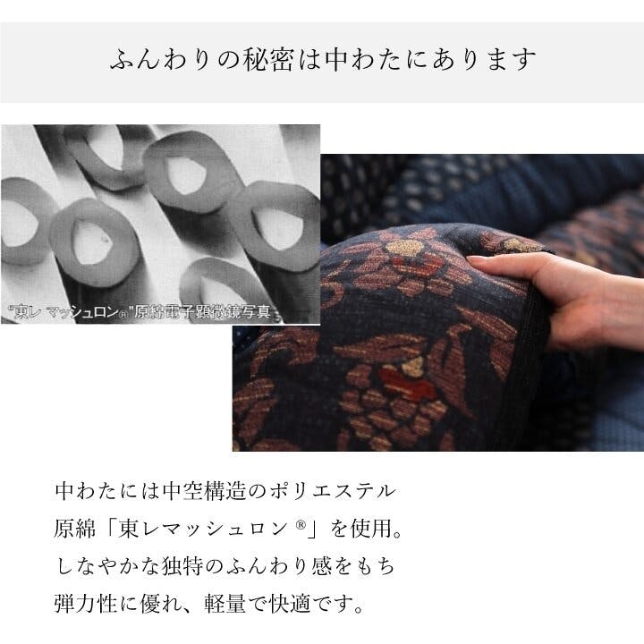 万葉 日本製 こたつ布団 こたつ厚掛け布団 単品 和柄 長方形 大判