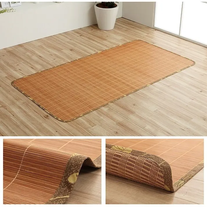 ひんやり竹 丈夫 ひんやり 竹 シーツ ネゴザ 涼しい 夏 抗菌防臭 消臭 ブラウン シングル 90×180cm ゴムバンドなし【別送品】