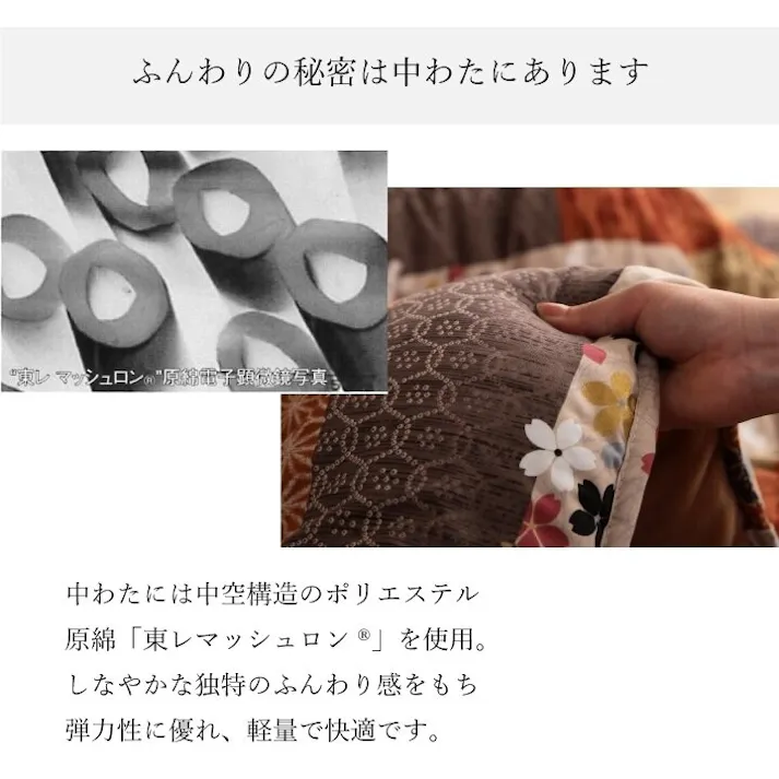 京好み 日本製 こたつ布団 こたつ厚掛敷 セット 和柄 正方形 約 205×205cm 節電アイテム 省エネ対策 暖房節約 4956642260905【別送品】