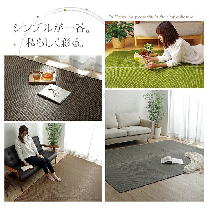 ソリッド ラグ い草 国産 純国産 日本製 シンプル 無地風 抗菌防臭