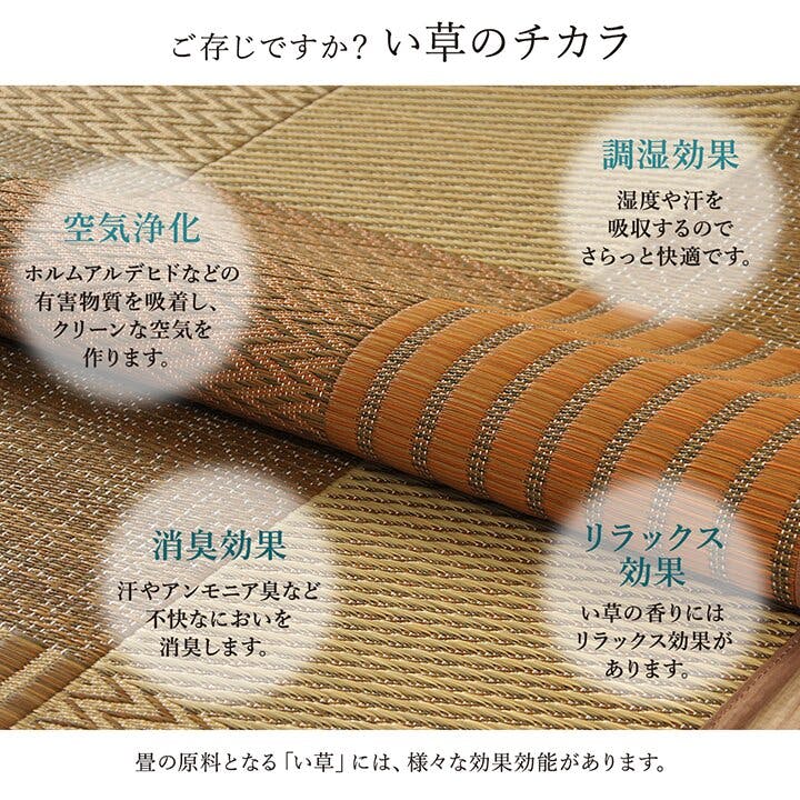京刺子 ラグ い草 国産 純国産 日本製 モダン 抗菌防臭 自然素材