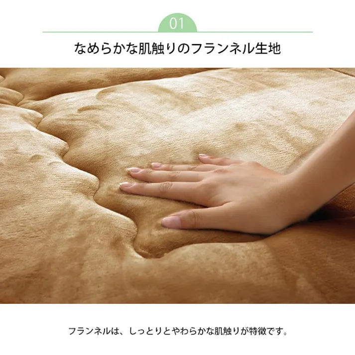 スムース 国産固綿40mm使用 フランネル生地 ふっくら敷 『F敷』 ベージュ 約190×190cm 防音対策 4956642325031【別送品】
