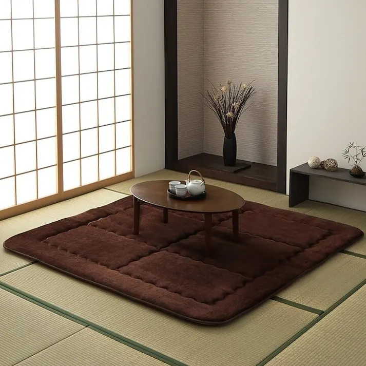 スムース 国産固綿40mm使用 フランネル生地 ふっくら敷 『F敷』 ベージュ 約190×190cm 防音対策 4956642325031【別送品】