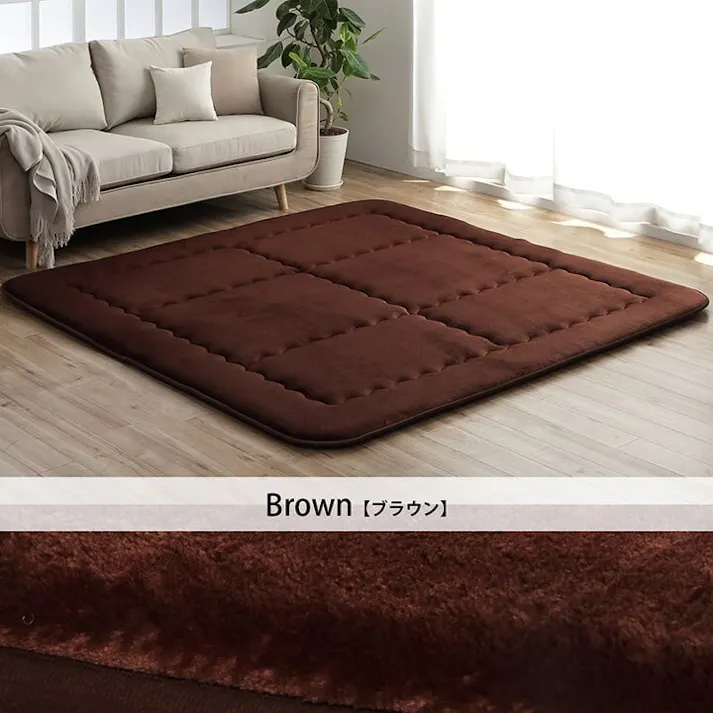 スムース 国産固綿40mm使用 フランネル生地 ふっくら敷 『F敷』 ベージュ 約190×190cm 防音対策 4956642325031【別送品】