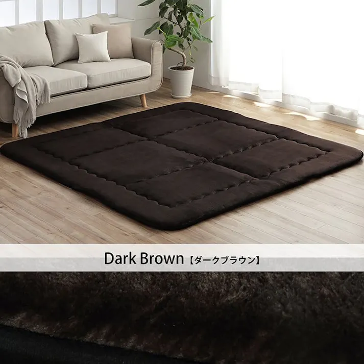 スムース 国産固綿40mm使用 フランネル生地 ふっくら敷 『F敷』 ベージュ 約190×190cm 防音対策 4956642325031【別送品】