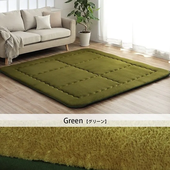 スムース 国産固綿40mm使用 フランネル生地 ふっくら敷 『F敷』 ベージュ 約190×190cm 防音対策 4956642325031【別送品】